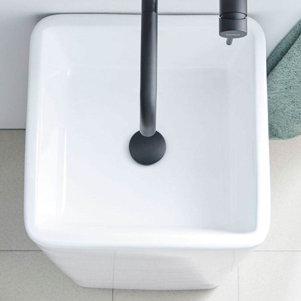 Bathco Tvättställ Arenas Vit Blank 40 cm Hill Ceramic