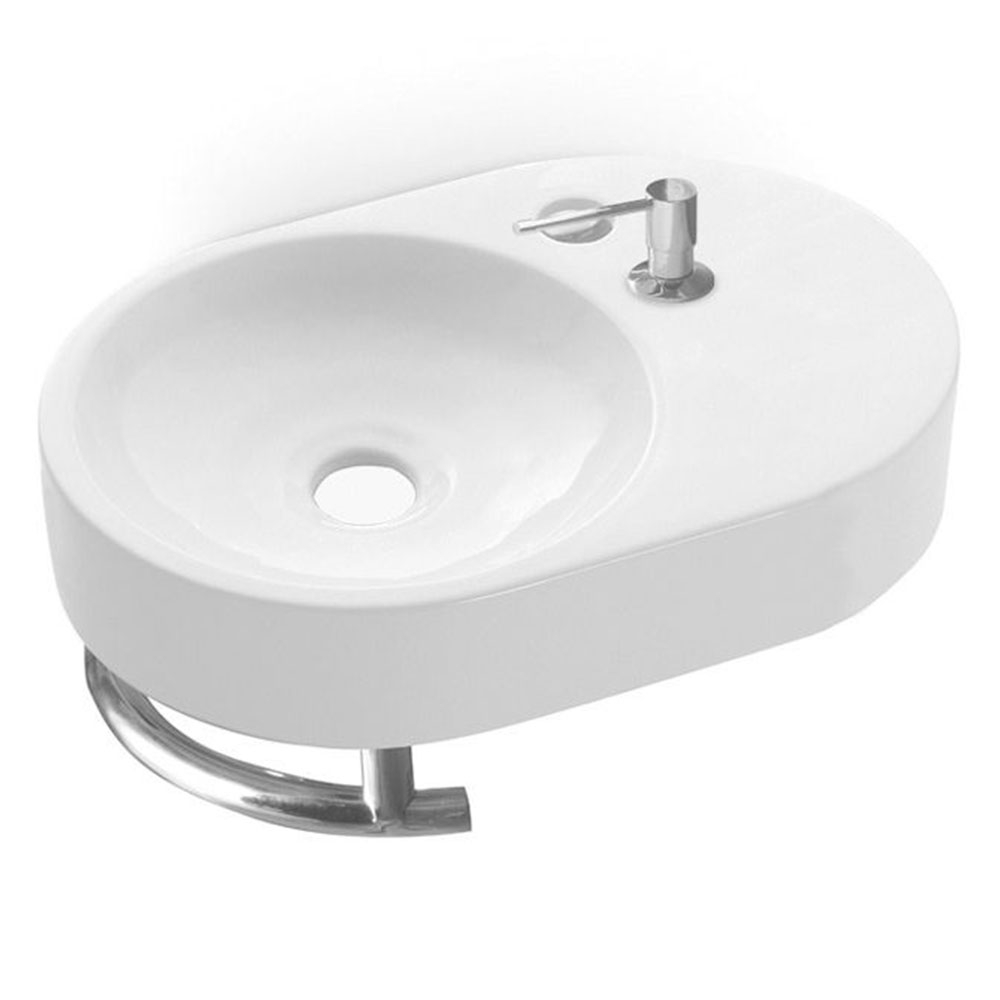 Bathco Tvättställ Benalmadena Vit Blank 45 cm Hill Ceramic