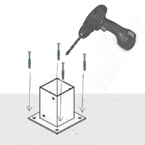 Montera stolpfot mot betong