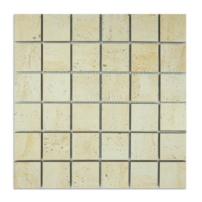 Mosaik Klinker Travetine Beige Blank 30x30 (5x5) cm-0