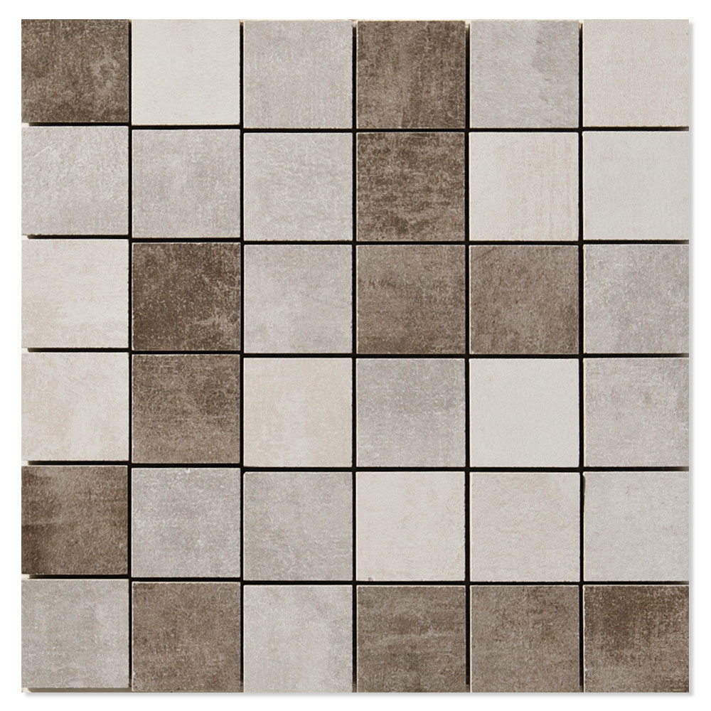 Mosaik Klinker Convers Flerfärgad Brons Matt 30x30 (5x5) cm