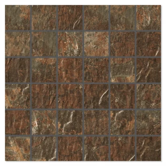 Mosaik Klinker Slate Brun Matt 30x30 (5x5) cm