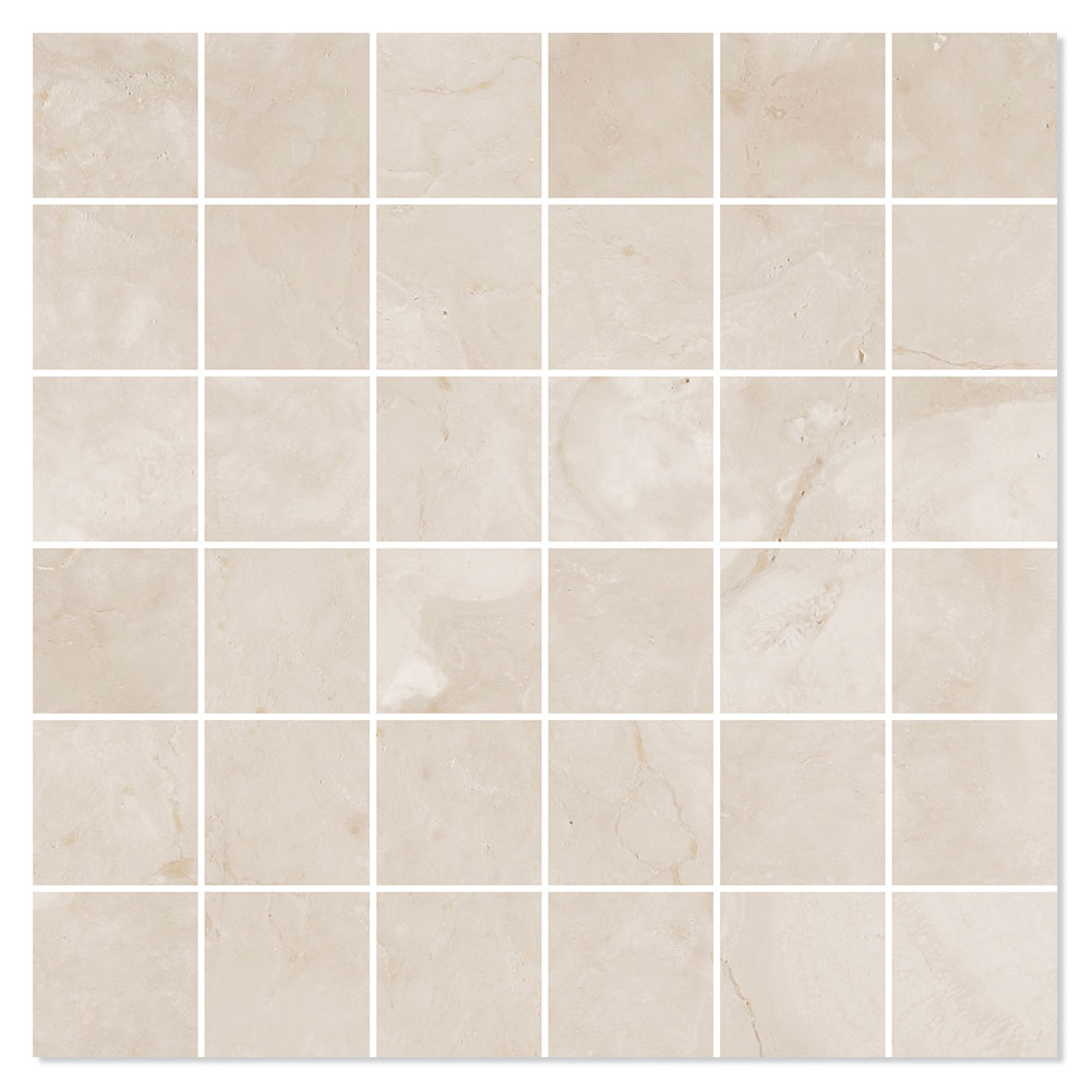 Marmor Mosaik Kakel Coliseum Beige Matt 30x30 (5x5) cm