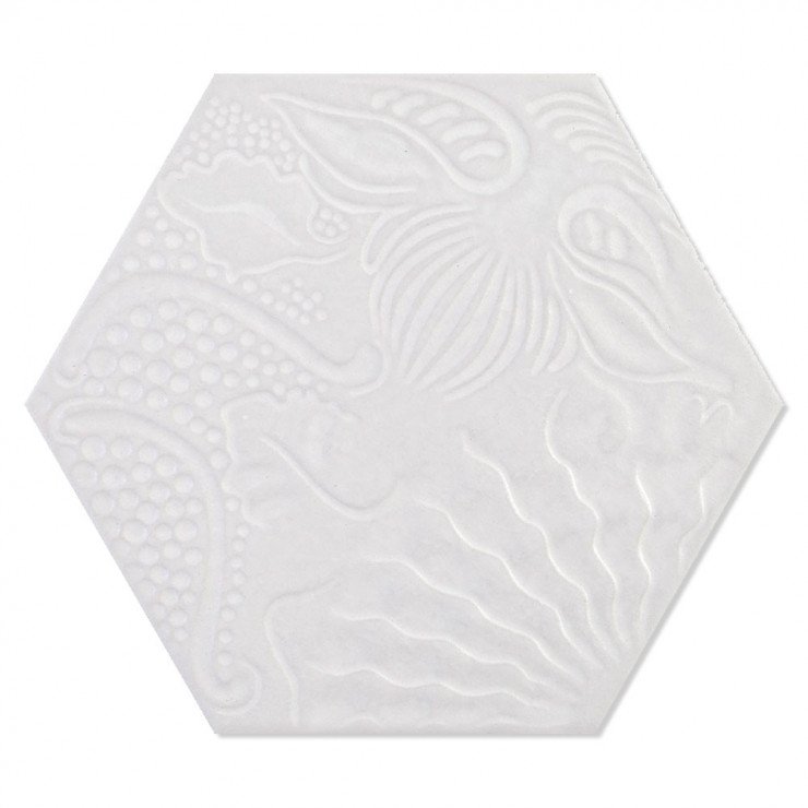 Hexagon Klinker Gaudi Vit 22x25 cm-0