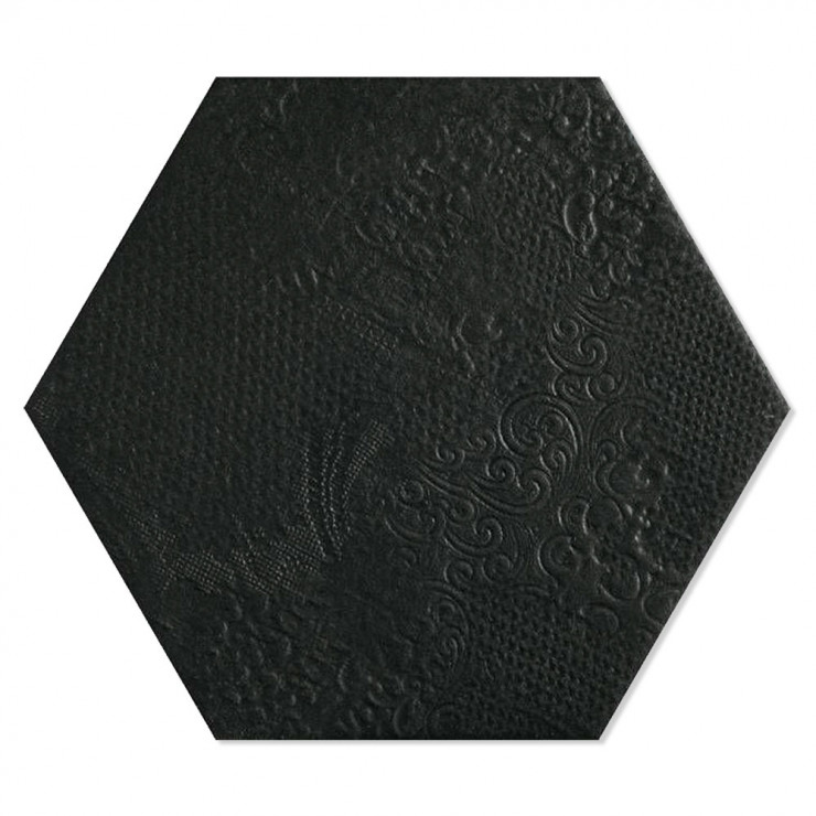 Hexagon Klinker Malena Svart 25x22 cm-1