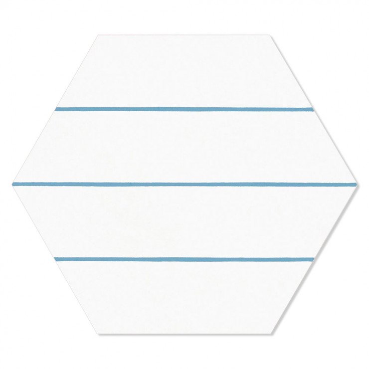 Hexagon Klinker Porto Hex 25 Blå Linje2 25x22 cm-0