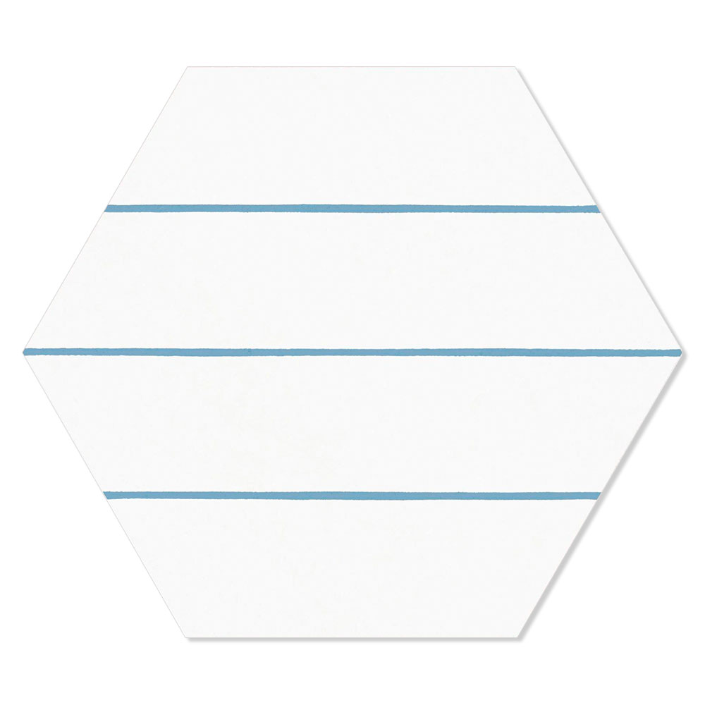 Hexagon Klinker Porto Hex 25 Blå Linje2 25x22 cm