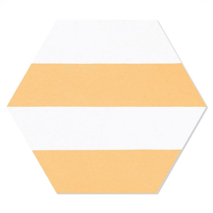 Hexagon Klinker Porto Hex 25 Gul Linje1 25x22 cm-0