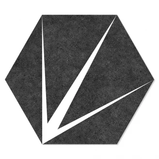 Hexagon Klinker Trident Svart 25x22 cm