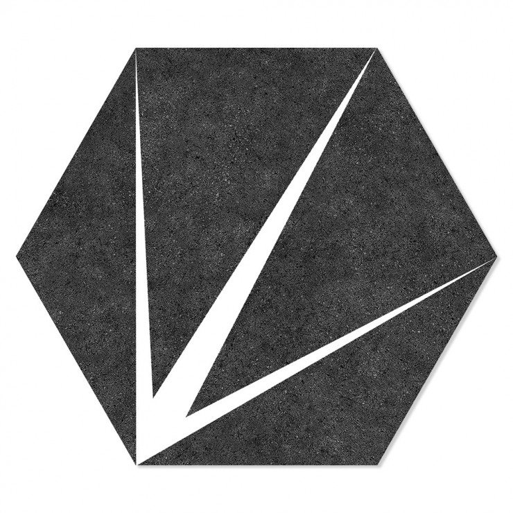 Hexagon Klinker Trident Svart 25x22 cm-1