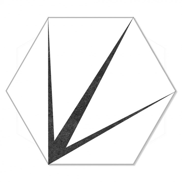 Hexagon Klinker Trident Vit 25x22 cm-1