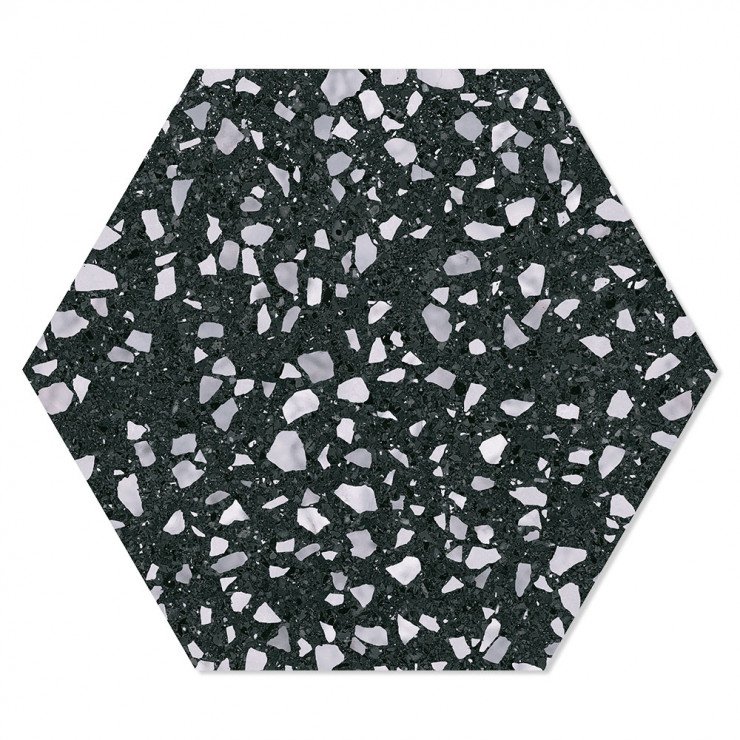 Hexagon Klinker Venice Svart 25x22 cm-0