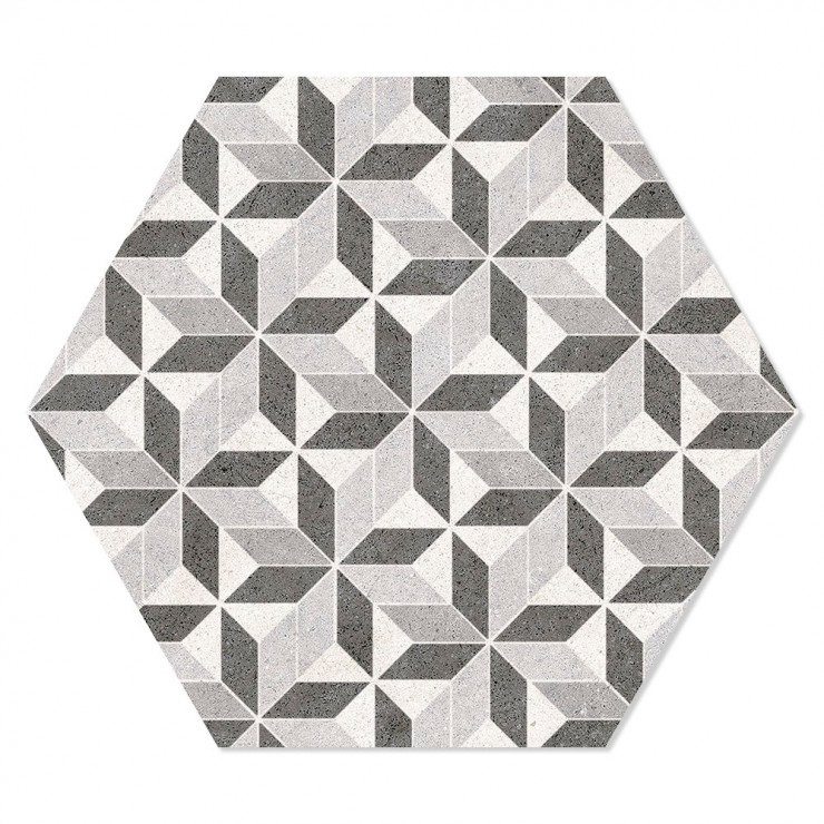 Hexagon Klinker Vintage Mix Flerfärgad 25x22 cm-0