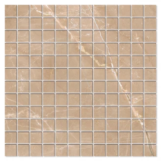 Marmor Mosaik Klinker Bottocino Ljusbrun Matt 30x30 (2.5x2.5) cm