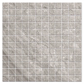 Mosaik Klinker Litium Grå Matt 30x30 (2.5x2.5) cm