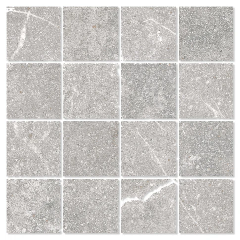 Mosaik Marmor Klinker Marblestone Ljusgrå Matt 30x30 (7x7) cm