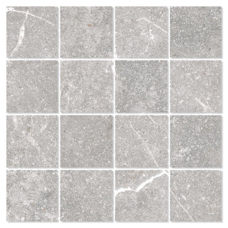 Mosaik Marmor Klinker Marblestone Ljusgrå Matt 30x30 (7x7) cm-0
