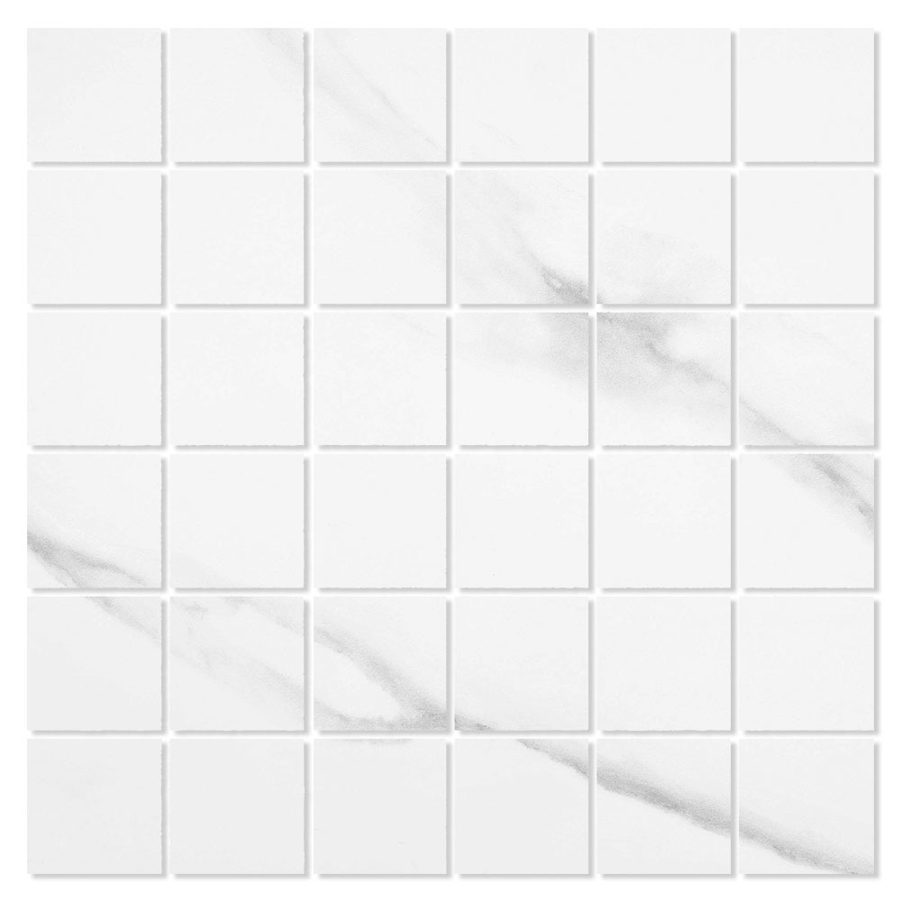 Marmor Mosaik Klinker Duomo Vit Matt 30x30 (5x5) cm