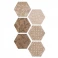 Hexagon Klinker Carabana Ljusbrun Matt Mönstrad Rund 25x22 cm 2 Preview