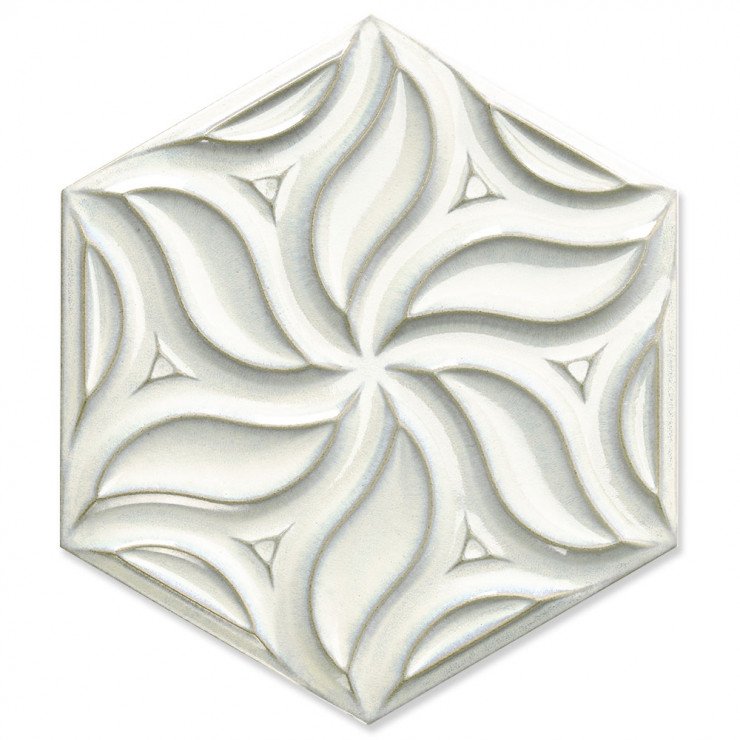 Hexagon Kakel Ivy Vit Blank 25x51 cm-0