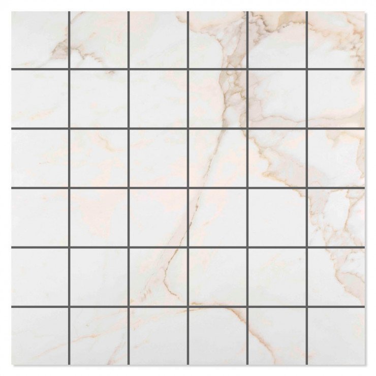 Mosaik Marmor Klinker Lancelot Vit Matt 30x30 (5x5) cm-0