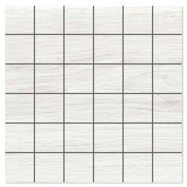 Mosaik Träklinker Kimberley Vit Matt 30x30 (5x5) cm-0