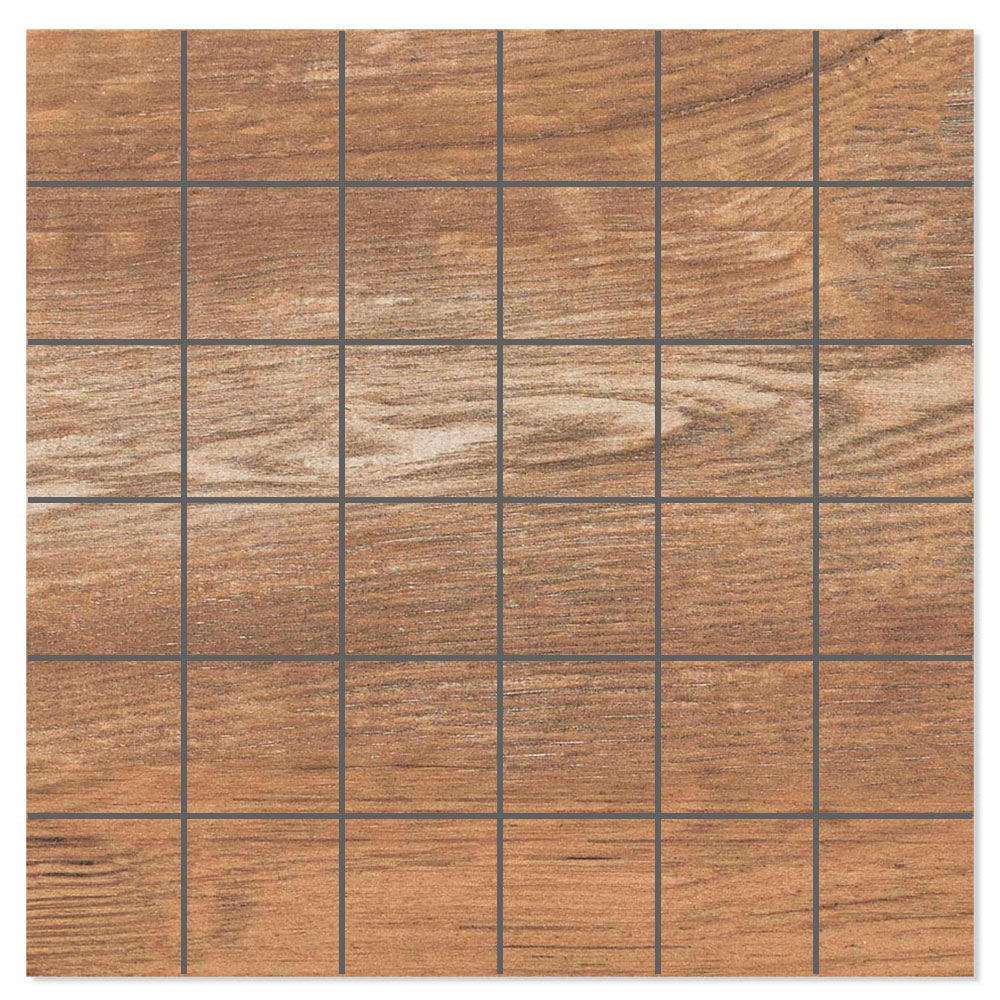 Mosaik Träklinker Mikeno Brun Matt 30x30 (5x5) cm
