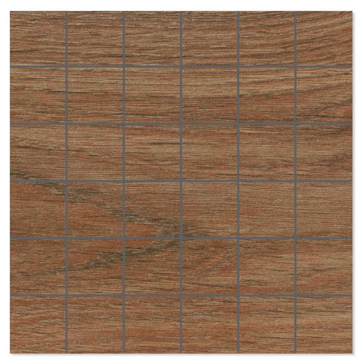 Mosaik Träklinker Rigel Mörkbrun Matt 30x30 (5x5) cm-0