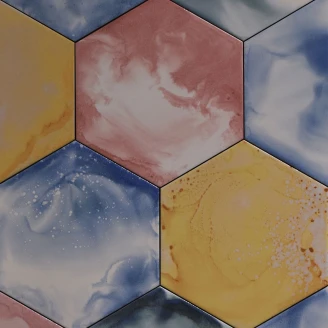 Hexagon Klinker Raktion Flerfärgad 22x25 cm-2