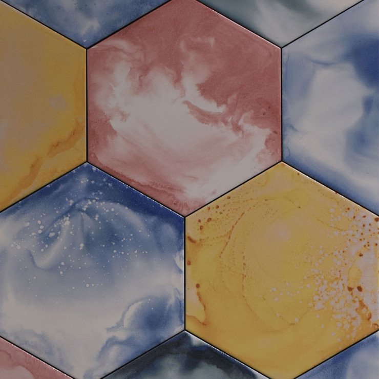 Hexagon Klinker Raktion Flerfärgad 22x25 cm-1
