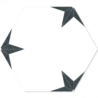Hexagon Klinker Stella Vit Mönstrad 22x25 cm