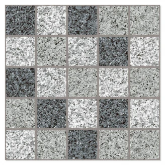 Klinker Granite Mix Vit-Grå Mönstrad kvadrater 50x50 cm