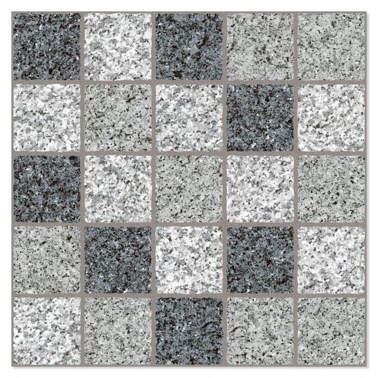 Klinker Granite Mix Vit-Grå Mönstrad kvadrater 50x50 cm-1