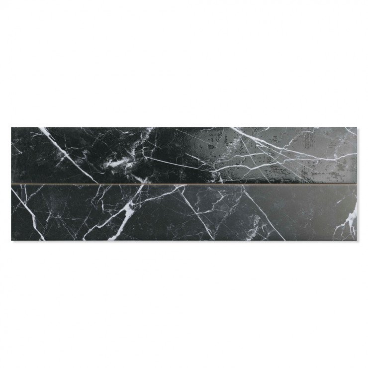 Marmor Klinker Dark Marble Svart 21x63 cm-0
