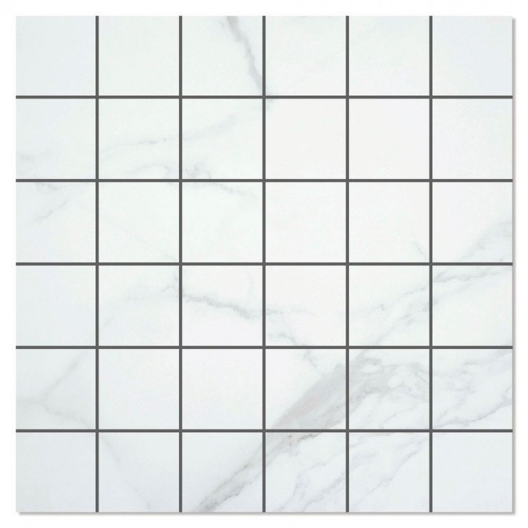Marmor Mosaik Klinker Purity Vit Matt 30x30 (5x5) cm-0