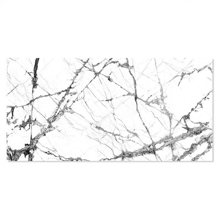 Marmor Klinker Shirokuma Vit Polerad 60x120 cm-1