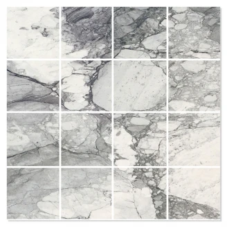 Marmor Mosaik Klinker Lenolla Grå Polerad 30x30 (7x7) cm