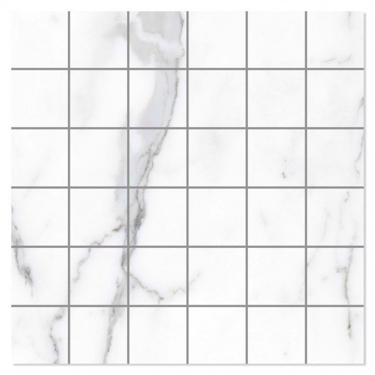 Marmor Mosaik Klinker Michelangelo Carrara Vit Matt 30x30 (5x5) cm-1