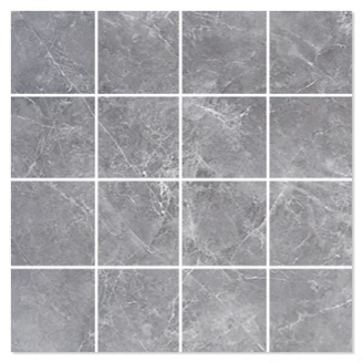 Marmor Mosaik Klinker Trento Grå Polerad 30x30 (7x7) cm