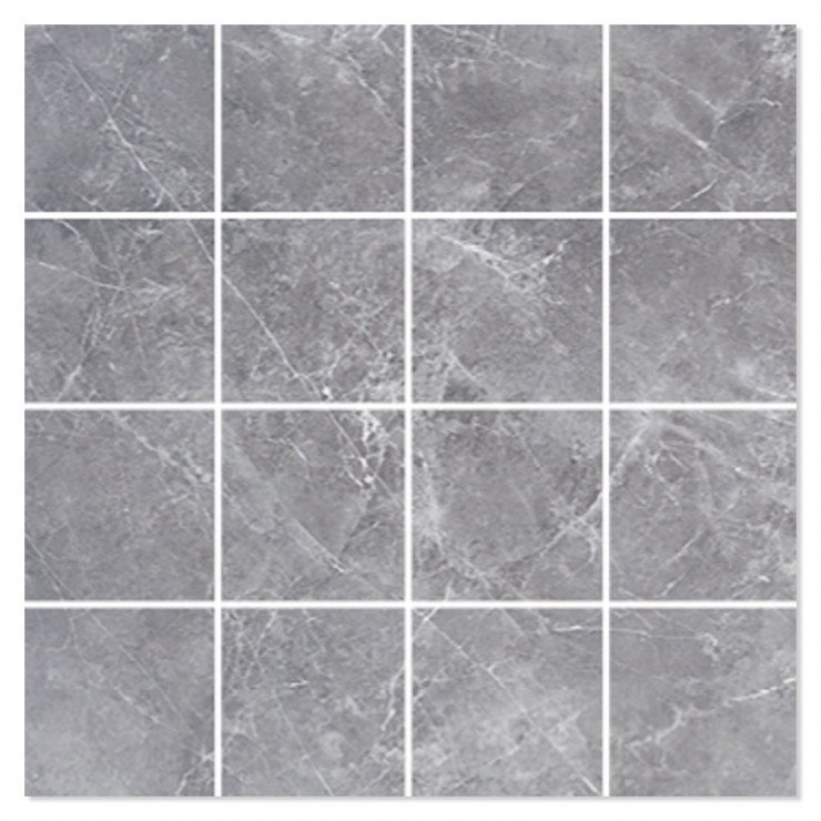 Marmor Mosaik Klinker Trento Grå Polerad 30x30 (7x7) cm-1