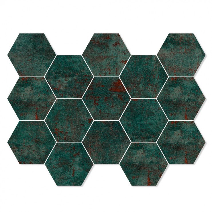 Mosaik Klinker Metalic Grön Halvpolerad 33x23 cm-1