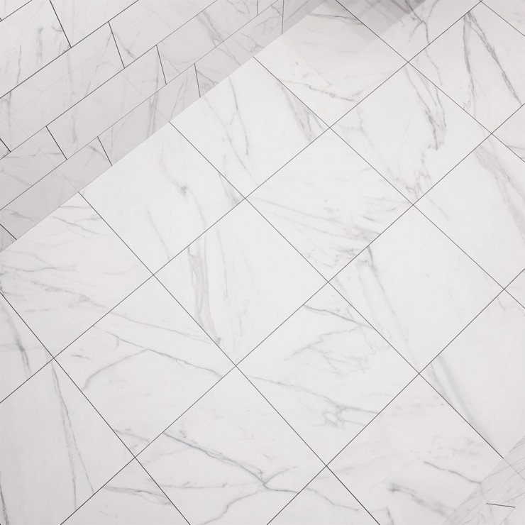 Marmor Klinker Florens Carrara Vit Matt 60x60 cm-1