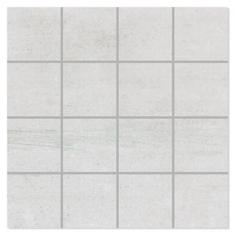 Mosaik Klinker BeConcrete Vit Matt 30x30 (7x7) cm 