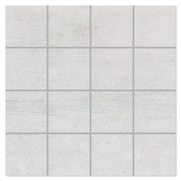 Mosaik Klinker BeConcrete Vit Matt 30x30 (7x7) cm-0