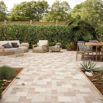 Klinker Rua Beige Matt-Relief 45x45 cm | Hill Ceramic®