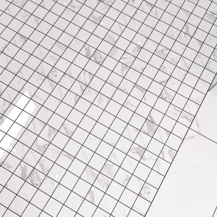 Marmor Mosaik Klinker Laverna Vit Polerad 30x30 (5x5) cm-0