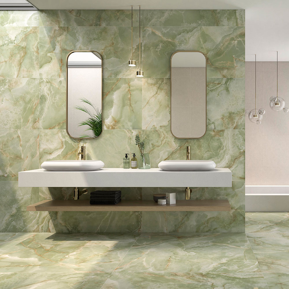 Marmor Klinker Lux Cirrus Grön Polerad 60x120 cm | Hill Ceramic®