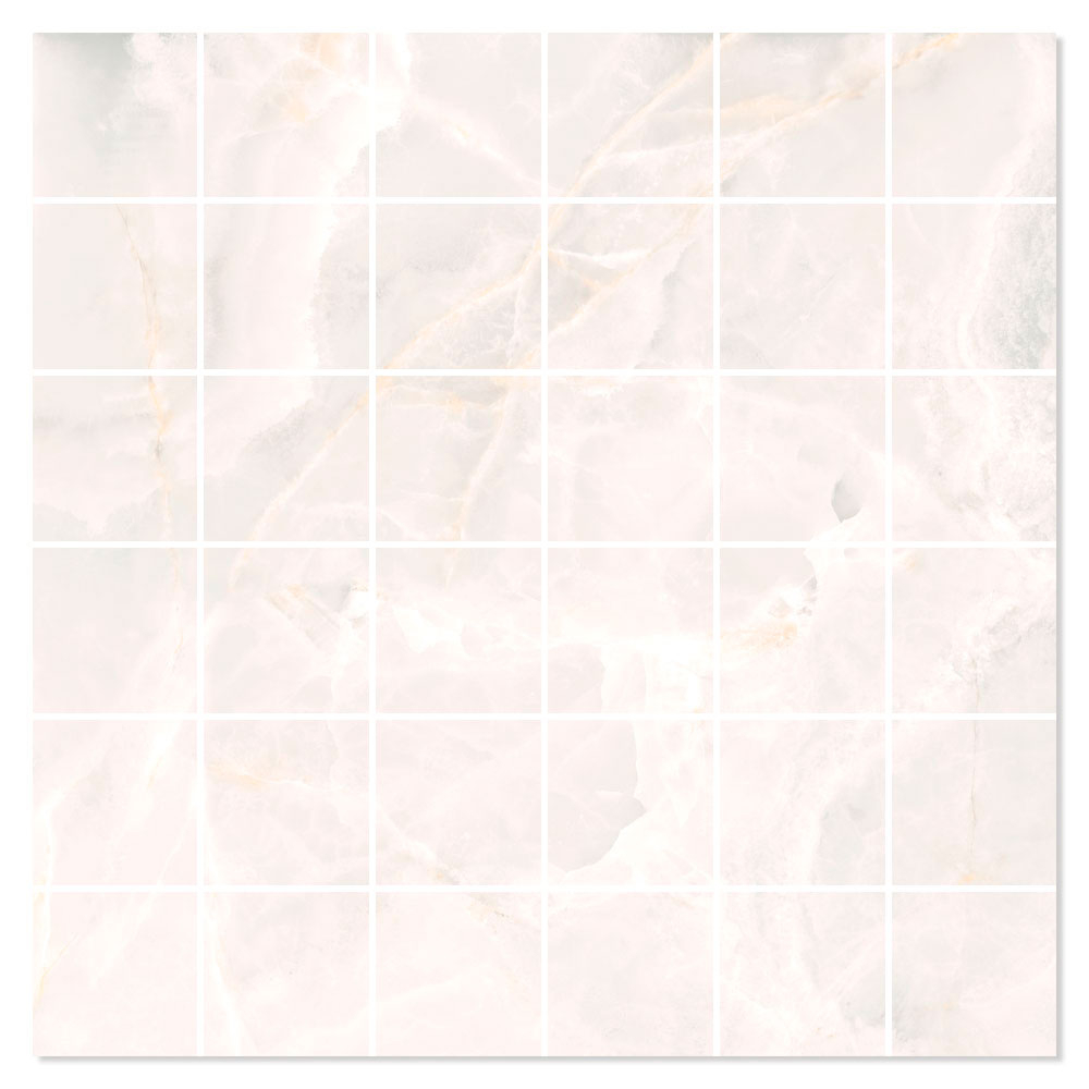 Marmor Mosaik Klinker Lux Cirrus Vit Polerad 30x30