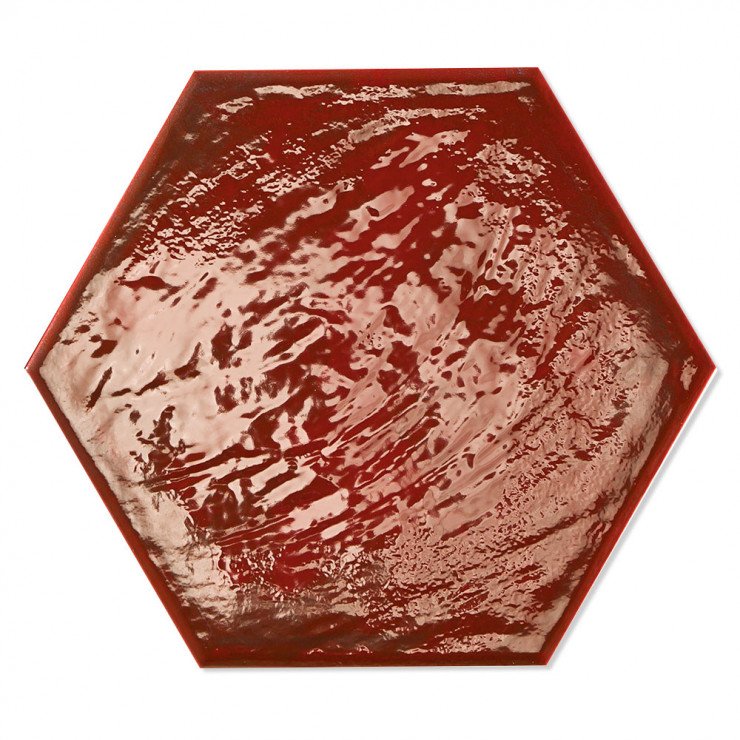 Hexagon Klinker Colorain Röd Blank 20x23 cm-1