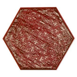 Dekor Hexagon Mix Klinker Colorain Röd Blank 20x23 cm-2